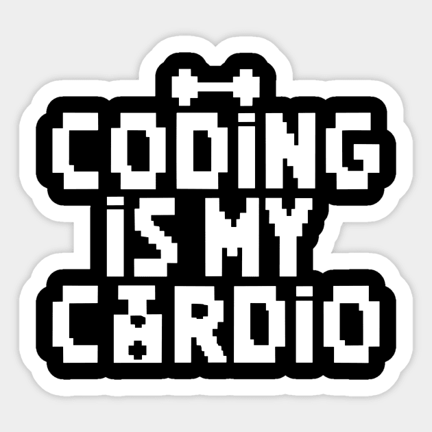 Coding Is My Cardio | 8-Bit Retro Coder Sticker by Indigo Lake